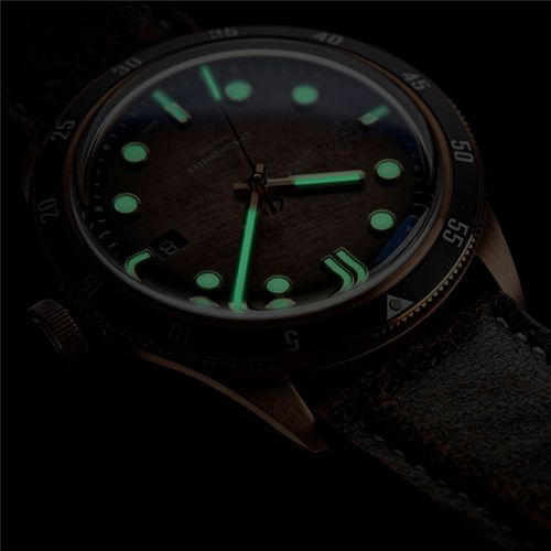 2024 FFLIND factory OEM high quality  luxury fashion  super luminous genuine leather reloj men vintage brass watches