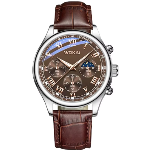 2025 Men's Casual Leather Strap Wristwatch New Big Dial Luxury Quartz Watch For Men