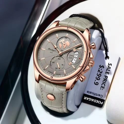 POEDAGAR 9898 Original Quartz Movement Three Pointers Fashion Wristwatch Luxury Luminous Hands Water Resistant For Men's Watches