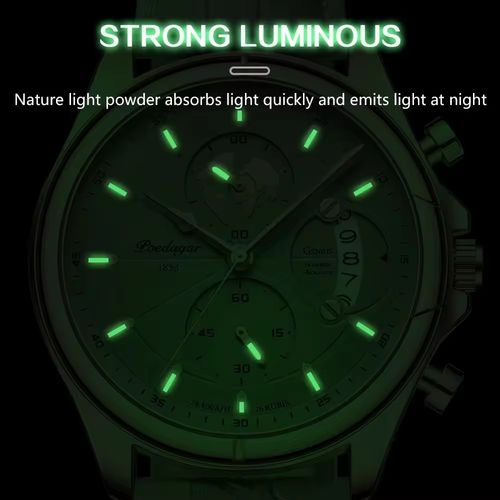 POEDAGAR 9898 Original Quartz Movement Three Pointers Fashion Wristwatch Luxury Luminous Hands Water Resistant For Men's Watches