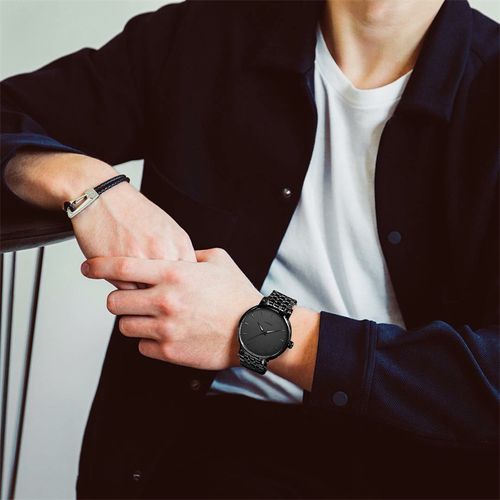 SINOBI Classic Men's Quartz Watches Life Waterproof PVD Black Plating Hot Selling Products Russian Watch Ready To Ship