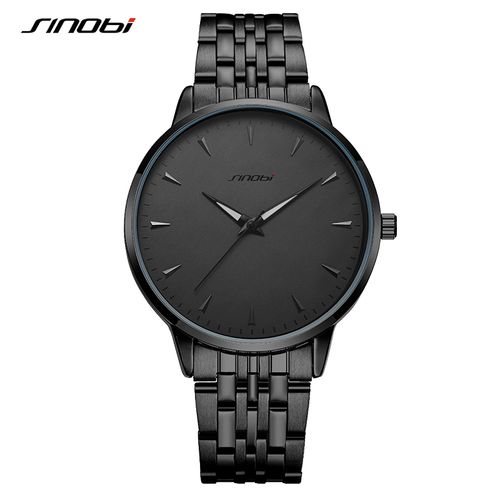 SINOBI Classic Men's Quartz Watches Life Waterproof PVD Black Plating Hot Selling Products Russian Watch Ready To Ship