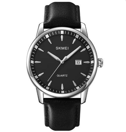 Skmei 2121 Luxury Customized Watch for Men Bracelet Set Quartz Wristwatches Black Leather Business Boy Gift Reloj Hombre