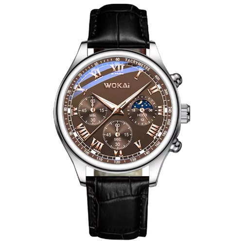 2025 Men's Casual Leather Strap Wristwatch New Big Dial Luxury Quartz Watch For Men