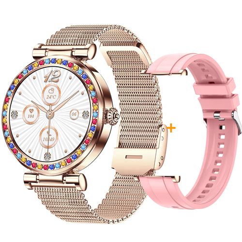 2024 Luxury Ladies Smart Watch CF30 Metal Case Heart Rate Monitor Answer Call Function Colorful diamonds for Women Girls