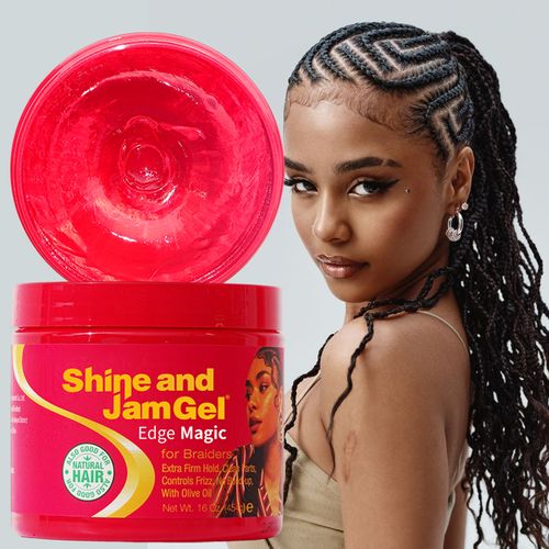 Private Label Wholesale Neat Braid Conditioning Shining Custom Edge Control Hair Gel Hair Wax Shine and Jam For Woman