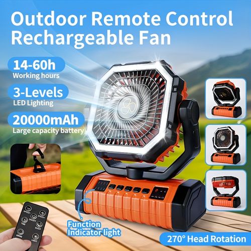 20000mAh Fan Light Power Bank