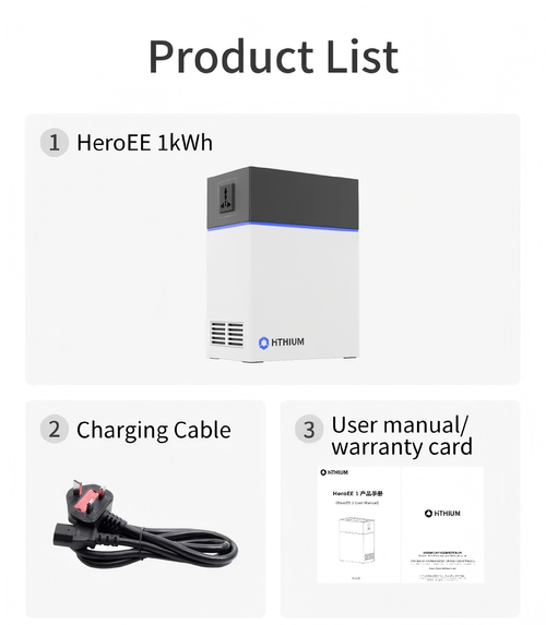HITHIUM 1kWh Power Station - Solar charge + Power for TV Fan Wifi
