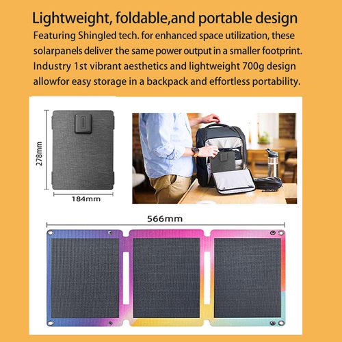 Portable 23W Foldable Dual Output Solar Cherge Panel