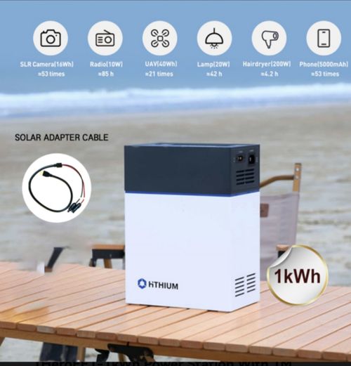 HITHIUM 1kWh Power Station - Solar charge + Power for TV Fan Wifi