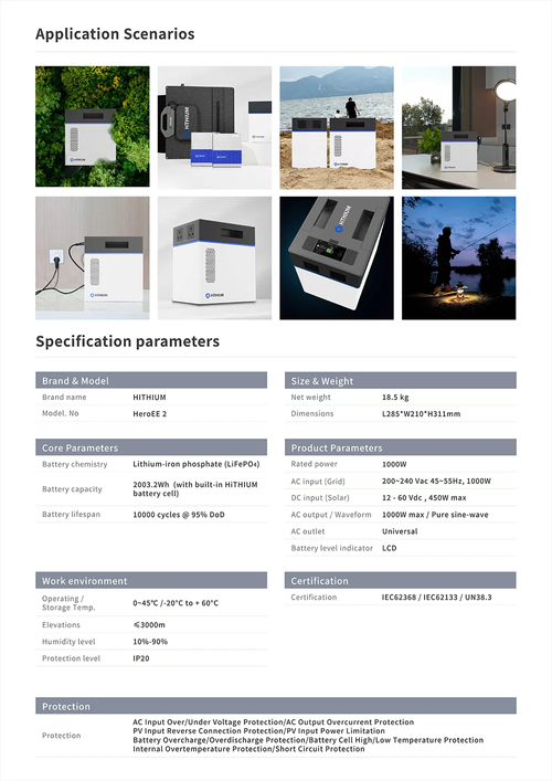 HITHIUM HeroEE 2kWh Portable Power Supply Power Station For Home Backup & Outdoor