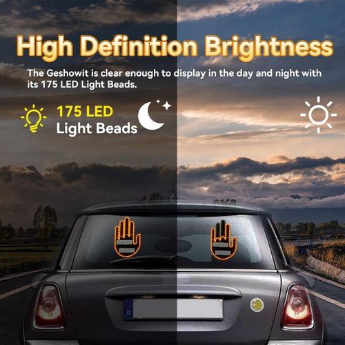LED Middle Finger Car Light