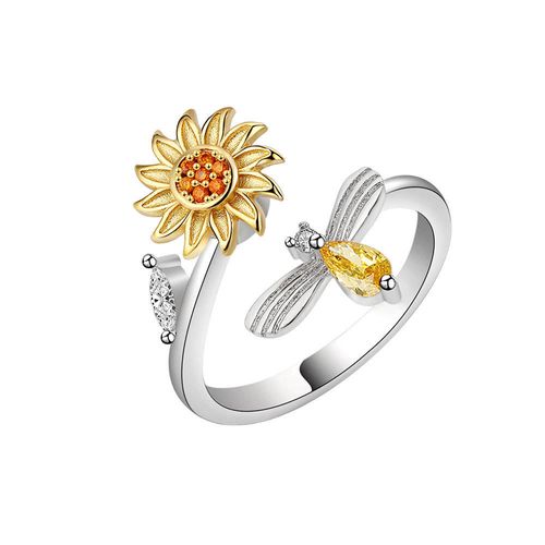 Adjustable Sunflower Rotation Ring – Unique Design