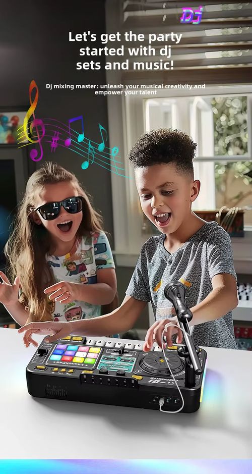 Children's Electronic Multi-functional DJ Player Music Simulation Microphone Baby Musical Instrument Toys Plastic 6-Piece for