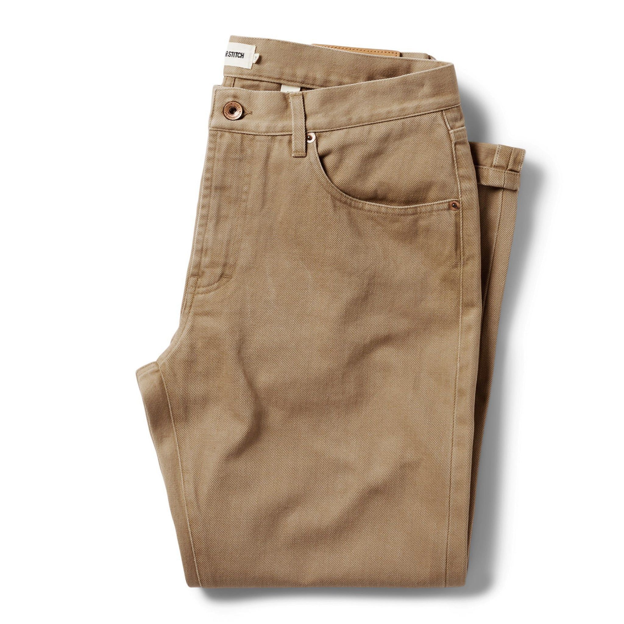 Swsne Slim All Day Pant in Washed Tobacco Selvage