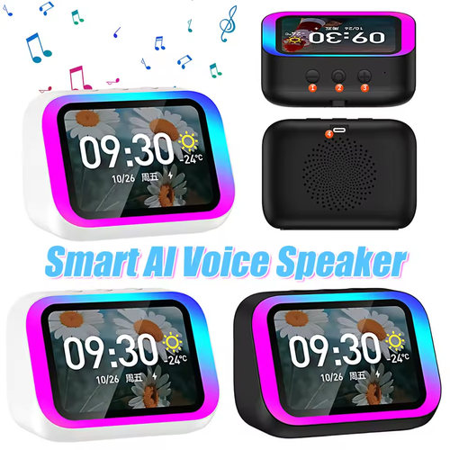 Smart speaker alarm clock portable Bluetooth speaker with RGB lighting home speaker