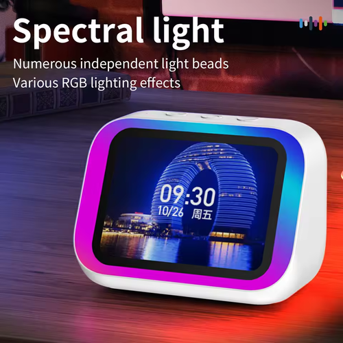 Smart speaker alarm clock portable Bluetooth speaker with RGB lighting home speaker