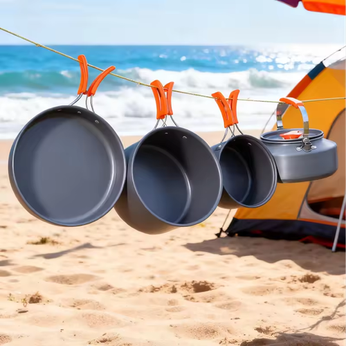 Hot-selling four-piece aluminum alloy camping cookware set, outdoor cooking equipment set