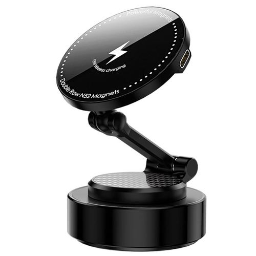 Portable Vacuum Magnetic Suction Phone Holder 15W Wireless Charge Foldable Car Mount for Mobile Phones