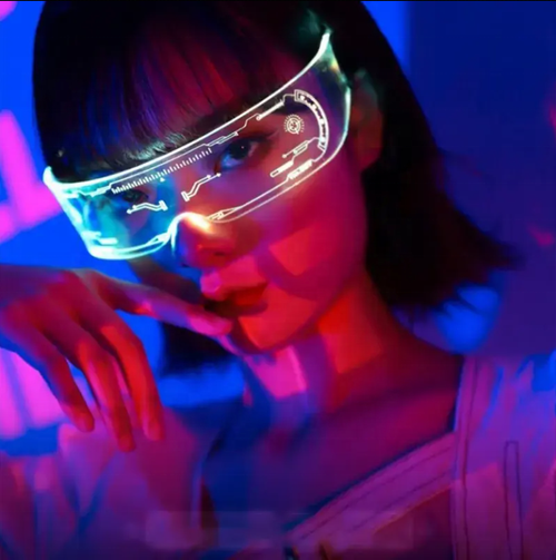 LED flash glasses dance bar luminous mirror cyberpunk hot style cool disco trend