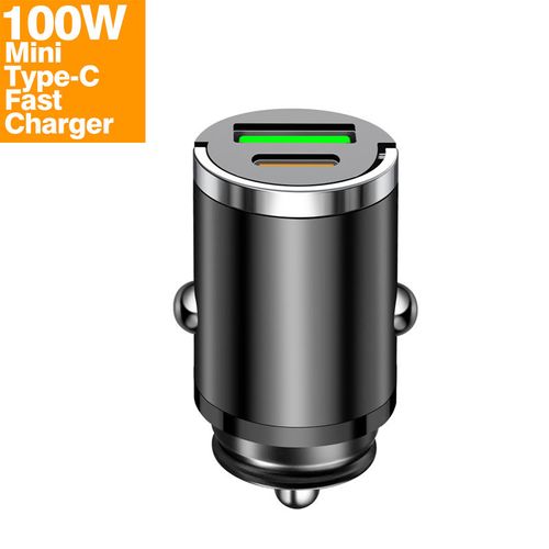 100W Car Charger One Pair Two Cigarette Lighter Mobile Phone Adapter Plug Mini Car Charger Wireless Invisible Car