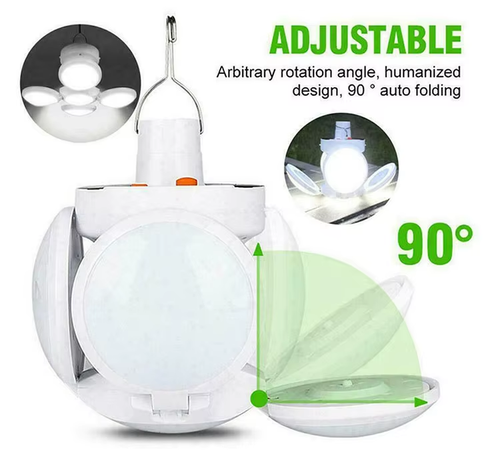 New Football Shape Deformable Night Light Portable USB Solar Rechargeable LED Camping Lamp