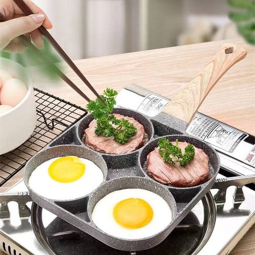 Hot Sale 4 Hole Non-Stick Egg Frying Pan Maifan Stone Aluminum Alloy for Breakfast Pancake Compatible With Gas Induction Cooker