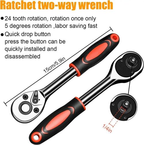 46 Pcs Multi-Functional Car Repair Tool Kit Set Auto Repair Tools Including Socket Wrench Screwdriver Mechanical Repair Wrench