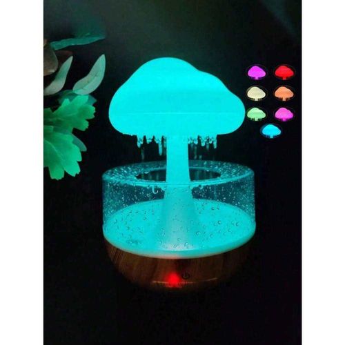 Colorful Mushroom-Shaped Raindrop Simulator Night Light 1pc ABS Relaxing Rain Cloud Sleep Atmosphere Lamp Slow-Pressure for