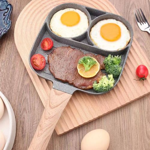 Hot Sale 4 Hole Non-Stick Egg Frying Pan Maifan Stone Aluminum Alloy for Breakfast Pancake Compatible With Gas Induction Cooker