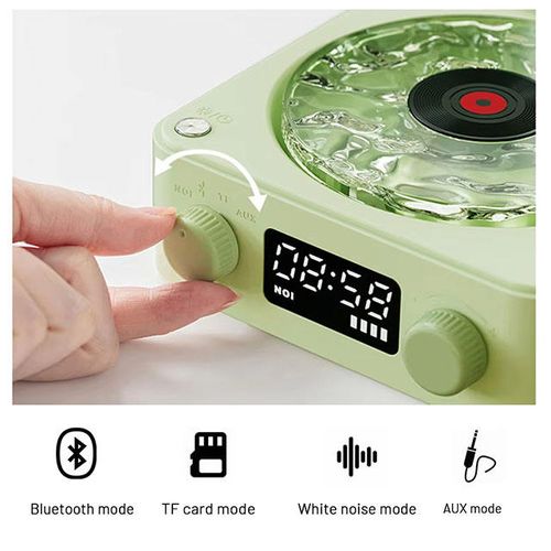 New Retro Turntable Mini Speaker Wireless BT 5.0 Vinyl Record Player Stereo Sound With White Noise RGB Lamp CD Player Gift