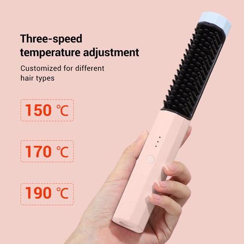 Berserk USB Rechargeable Hot Comb Cordless Heated Hair Straightener Brush
