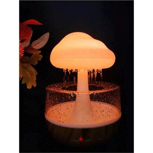Colorful Mushroom-Shaped Raindrop Simulator Night Light 1pc ABS Relaxing Rain Cloud Sleep Atmosphere Lamp Slow-Pressure for