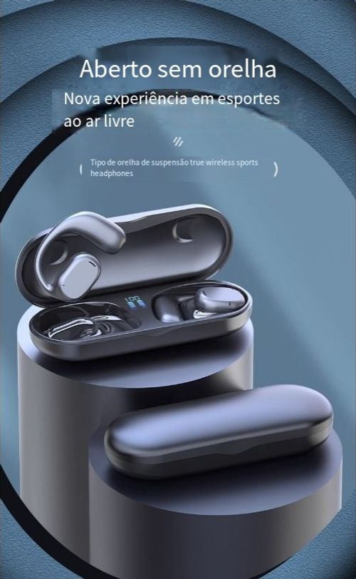 Bluetooth sem fio bluetooth fone de ouvido grande bateria display digital chamada condução óssea movimento pendurado fone de ouvido