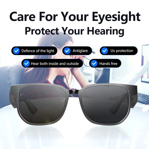 Smart Glasses Drivers Fone de Ouvido Azul Anti-azul Especial AI Áudio Grátis Ambas as Orelhas