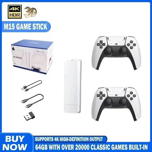 Nova inovação console de jogos M15 Home Retro Mini TV Handheld HDMI HD 4K 20000 + GAMES 2.4G Modo de dois jogadores sem fio para CPS1 PS1