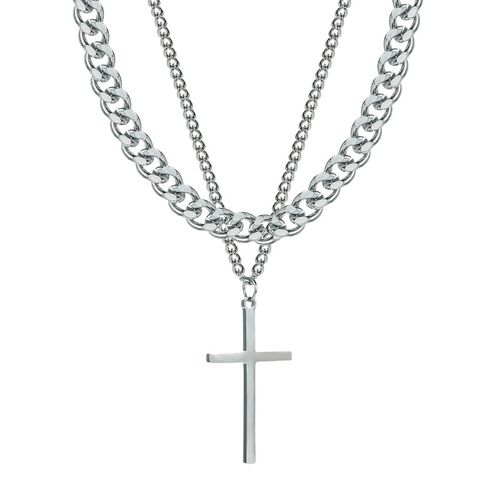Cross Double Layer Stackable Necklace