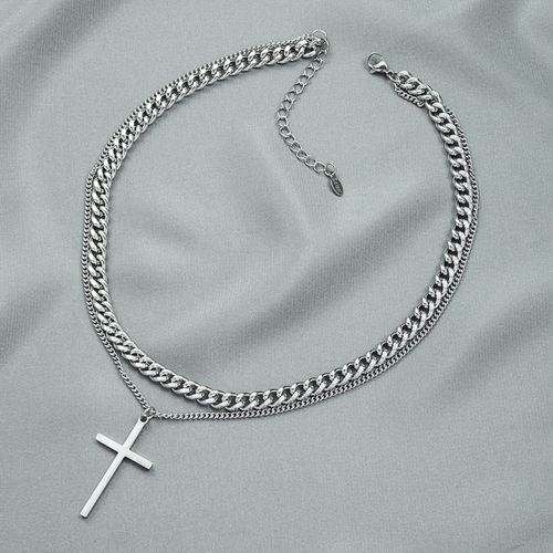 Cross Double Layer Stackable Necklace