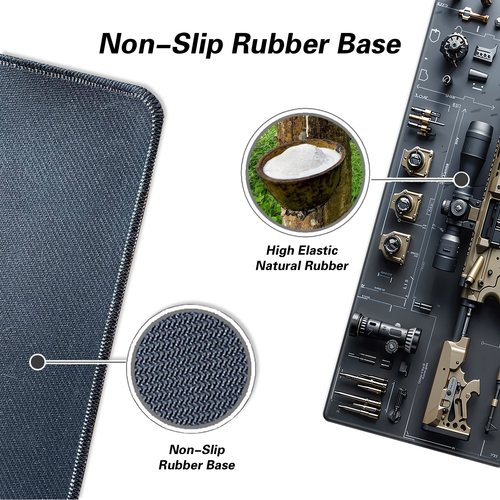 Creative 3D Mouse Pad: Gun Disassembly Diagram, Lifelike Effect, Exquisite Workmanship, Natural Rubber Material, Anti-slip and Wear-resistant