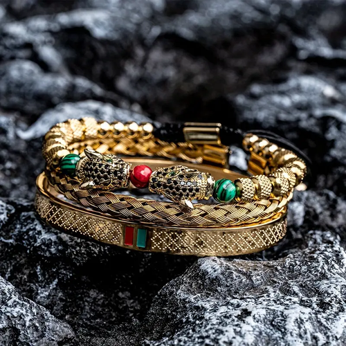 Double Leopard Enamel Bracelet