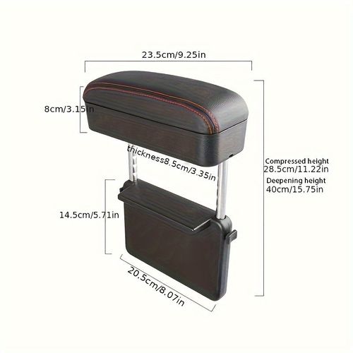 Adjustable elbow support for car center console armrest