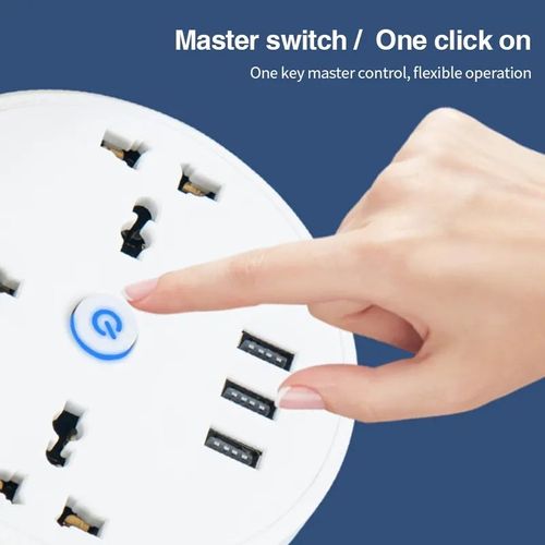 Multi-Hole Retractable Extension Socket with USB Multi-Function Plug 10A Rated Current