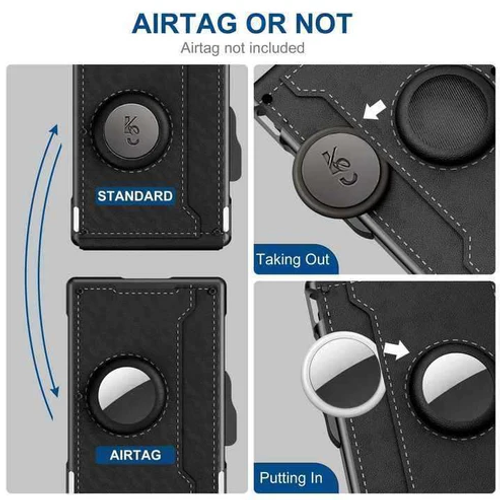 Minimalist Mens Slim Wallet:9 - 13 Cards Money Clip  ID Window  RFID - Blocking  Aluminum Bifold Pop  Up SpringStatements