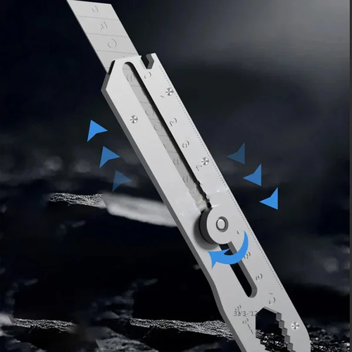 Veelzijdig cuttermes met intrekbaar afbreekbaar mesblad