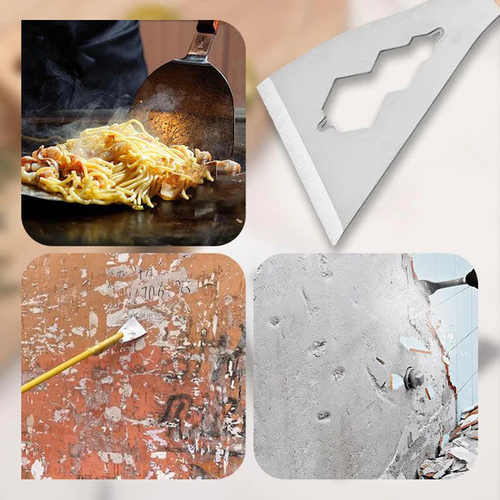 Multifunctioneel plamuurmes met houten handvat