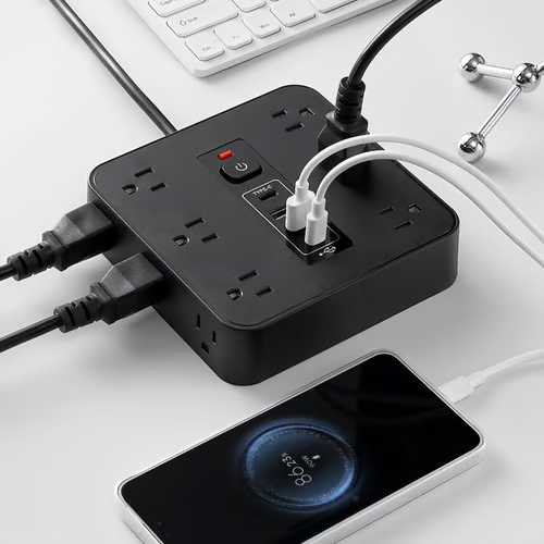 ⚡16-in-1 Power Strip with Switch & Surge Protection,ETL Listed Fireproof Power Strip