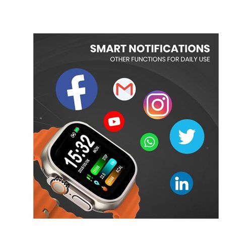 2.2 Inch Full Touch Screen Smart Watch - Sport Fitness Call - Grey