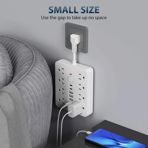 14-in-1 Power Strip with Switch  Surge Protection Multifunctional Power Strip with 8 AC Outlets  4 USB  2 Type-C