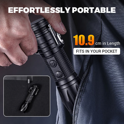 🔥Hot Sale 40% OFF🔦Multifunctional rechargeable strong light flashlight with electric fire⚡
