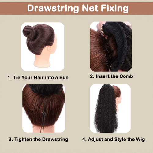 💜 LAST DAY PROMOTION 💜Curly Wavy Frizzy Hair Extension with Ponytail